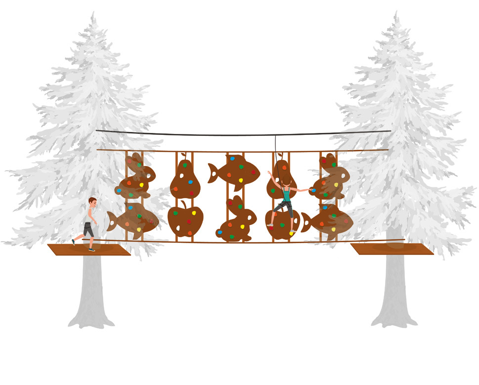 冒险公园 攀爬障碍 动物攀爬