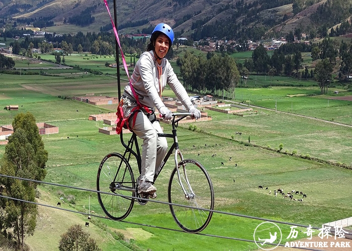 大型景区无动力游乐设备高空自行车 空中自行车 空中单车历奇探险厂家定制